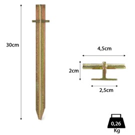 Moritz Steel T-Profile Tent Peg Steel T-Profile Peg Tent Peg Camping 30-40 or 50 cm (Pack of 1, 30 cm)