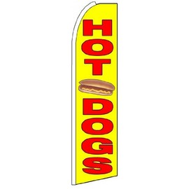 (2) two HOT DOGS yel/red 11.5' Swooper #4 Feather Flags BANNERS