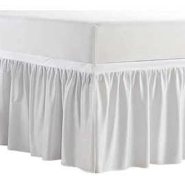 COTTON SHEET - Bed Skirt for Dorm Room, Ruffled Dorm Sized Bed Skirt Three Fabric Sides College Dorm Bed Skirt - White - Twin XL - 32 Inch Drop, White Solid, Twin-XL-32In Drop