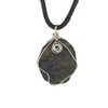 PELEIFA Moldavite Crystal Meteorite Tektite Necklace,Rough Moldavite Czech Meteorite Necklace,Irregular