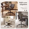 Armless Office Chair, Small Comfy Leather Desk Chair with Wheels