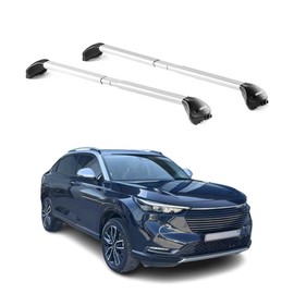 OMAC Roof Rack Cross Bars for Honda HR-V 2021-2025 Heavy Duty Telescopic 220Lbs Aluminium Silver 2Pcs fits Cargo Carriers Kayak Canoe Bike Snowboard