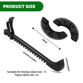 HMDZMR Ice Skate Guards Hockey Skate Guards Ice Skate Blade Covers Hockey Skate Blade Protector Ice Skating Accessories for Youth Adults (Black, Large)