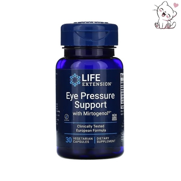 Life Extension, intraocular pressure support, contains Mirtogenol, 30 veggie capsules / 라이프 익스텐션, 안압 지원, Mirtogenol 함유, 베지 캡슐 30정