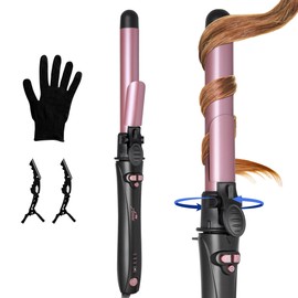 Asani 1 Inch Rotating Curling Iron - Automatic Curling Wand with Instant Heat, Adjustable Temp up to 430°F for All Hair Type, Medium or Long Hair - Dual Voltage Hair Curler for Lasting Beach Waves