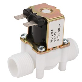 Akozon Solenoid Valve 12V G1/2" NC Plastic Electric Inlet Solenoid Valve for Water Dispenser