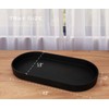 VCREATC Black Small Tray (11.8 inch), Oval Tray for Kitchen