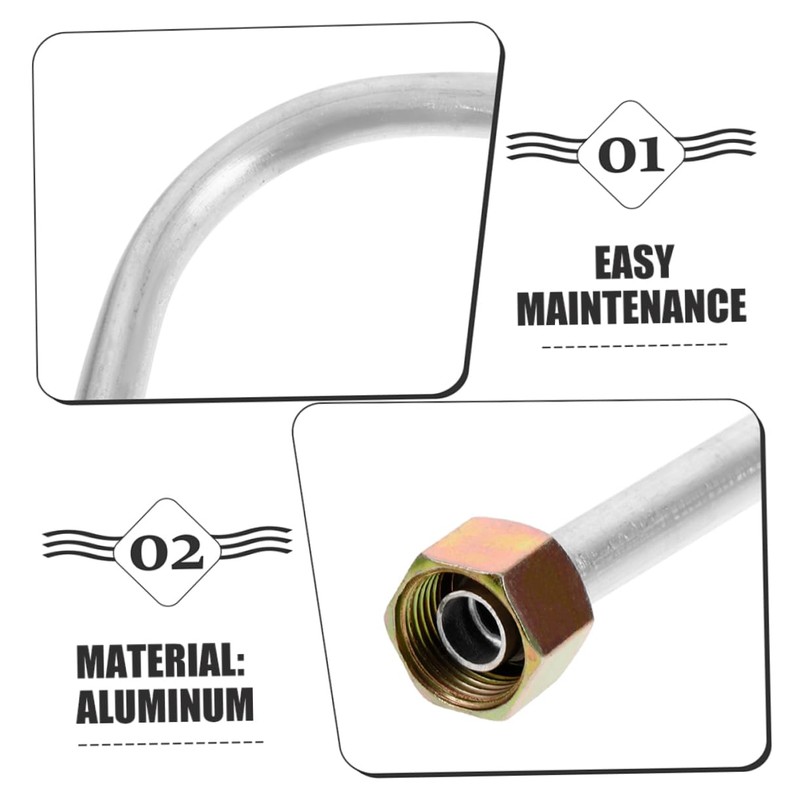 LALAFINA 2pcs Aluminum Air Compressor Replacement Tubes Long Exhaust Hose