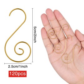MELLIEX 120pcs Christmas Bauble Ornament Hooks S-Shaped Metal Hanger Mini Stainless Steel Hooks for Christmas Xmas Tree Decoration