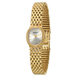 BERNY Women Watches Ladies Watches Lady Watches Gold Ladies Watches Women Watches Women Quartz Watch Small Oval Design 3ATM Water Resistant with Convenient Adjustment Tool Included Japan Movement,