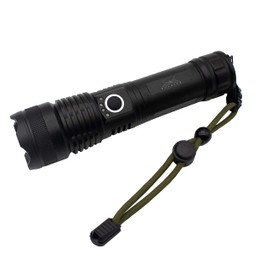 Roklite Rechargeable Handheld Flashlight - Super Bright - Zoomable - Adjustable Focus - 5 Modes - High Lumens - Waterproof IPx5 - Tactical for Emergencies, Hiking, Camping, Home & More., Black