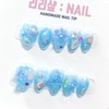 Handmade nail tips in the undersea world - Almond /