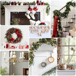 LÈFERS Guirnalda de bolas de cristal de 9.8 pies para Navidad, 48 cuentas con facetas de 16 mm, cuentas de prisma en cadenas, ornamento colgante para decoración de centros de mesa de árbol de Navidad