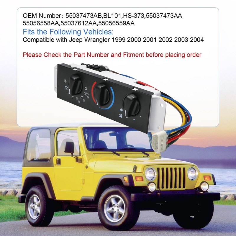 DICMIC HVAC A/C Heater Control Panel with Blower Motor Switch