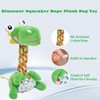 PandySarp Tough Dinosaur Rope Plush Dog Toy with Squeaker -