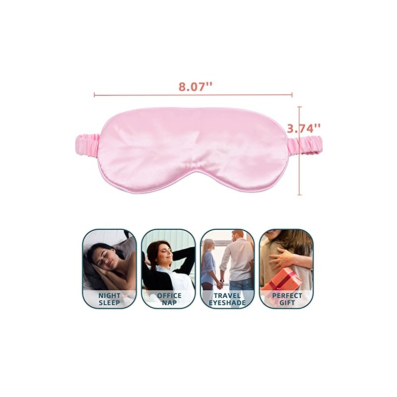 LERSVICVIL Pack de 4 máscaras de seda para ojos de