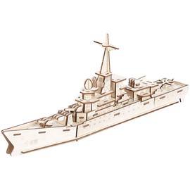 Playtastic 3D Wooden Construction Kit: 3D Wooden Destroyer Kit, 83 Pieces (Wooden Models to Assemble, Wooden Model Building Kits, Birthday Gift)