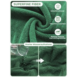 Bibykivn Bathrobe for Dogs, Microfibre Dog Bathrobe, Adjustable Collar with Velcro Closure, Quick Drying, Bath Towel for Large, Medium, Small Dogs/Cats (Green, L)