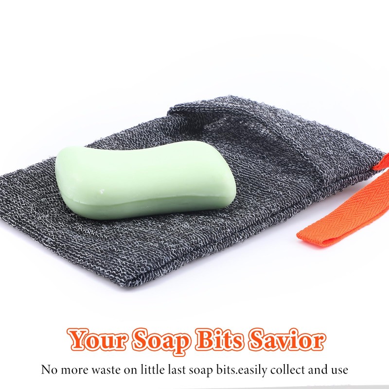 Wanmu 4 Pcs Exfoliating Soap Bags, Deep Exfoliatio Foaming Soap