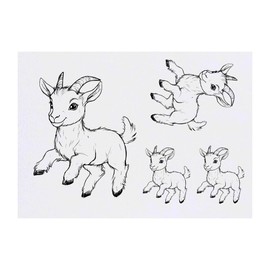 Azeeda 4 x 'Süße Ziege springt' Temporäre Tattoos - Wasserfest, Hautfreundlich & Ungiftig · Transfers in Verschiedenen Größen (TO00081498)