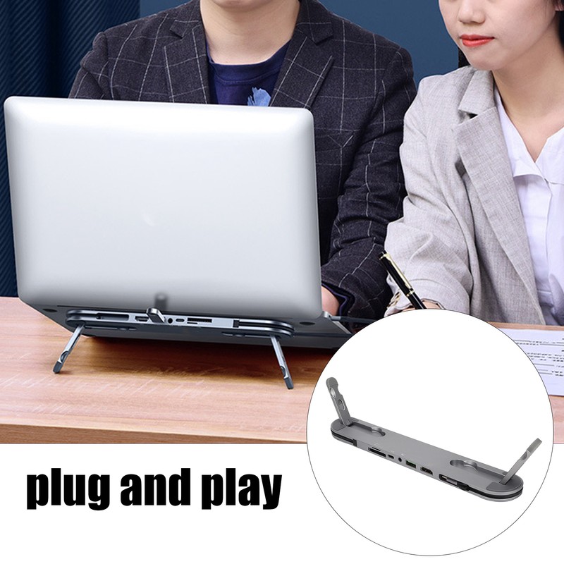 USB C Docking Station Laptop Stand Function USB3.0 USB C