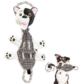 PLUSH DOG TOYS WITH SQUEAKERS, SQUEAKY DOG TOY WITH CRINKLE, NO STUFFING DOG TOYS WITH SQUEAKERS, DOG TOYS SQUEAKY STUFFINGLESS DOG TOYS FOR AGGRESSIVE CHEWERS FOR SMALL DOGS AND LARGE DOGS