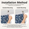 Floral Cordless Roman Shades for Indoor Windows, White Waterproof Backing