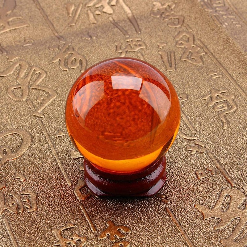 40mm Citrine Quartz Crystal,Clear Crystal Ball with Stand Crystal Healing