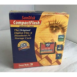 Vintage SanDisk 40MB Compact Flash Memory Card (SDCFB-40-144)