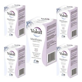 Valait Metilfolato 7.5 Mg 30 Cápsulas Suplemento Pack 5                                                                                               