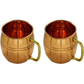 Livevie Moscow Mule Mug Handcrafted Barrel Style with Embelished Handles