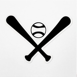 Decal Stickers of Solid Baseball Bats Crossed with Baseball S Premium Indoor (No Waterproof) Vinyl Decal Stickers for Laptop Phone Accessory Helmet Car Window Mug Tuber Cup Door Wall ANDVER356406bBL
