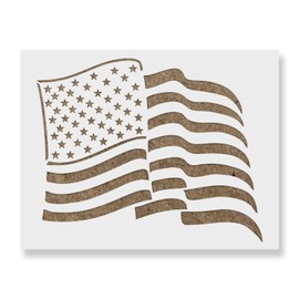 Waving American Flag Stencil - American Flag, Durable for Educational and Event Displays