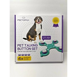 Petopix NEW PETOPIX Dog Talking Button Set Non-Slip Pad - 4X Recordable Dog Buttons