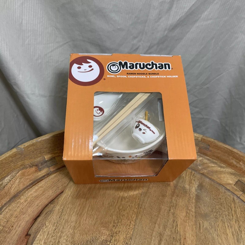 Maruchan Ramen Noodle Bundle - Ceramic Bowl, Chopsticks, Holder, and