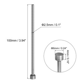 uxcell Straight Ejector Pins, 2.5mm(0.1") Dia. 65Mn Steel Round Tip Punch 100mm(3.94") Long for Mechanical Maintenance 20Pcs