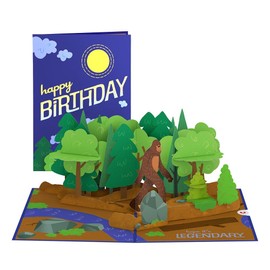 Lovepop Birthday Pop-Up Card for Him - 3D Greeting Cards for Men, Father, Husband - Bigfoot Legendary - 5" x 7" Card - Blank Note Card & Envelope Included