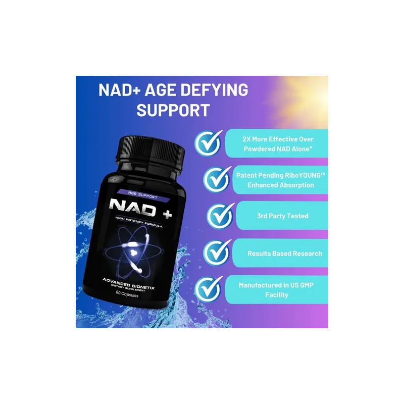 Advanced Bionetix Nad Suplemento Nr Resveratrol Quercetina