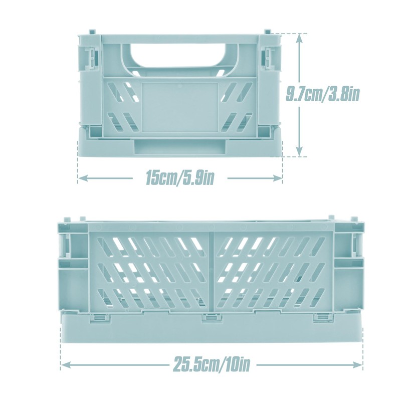 HOYA PONYOO 4 Pcs Collapsible Storage Crates, 10x6.5x4 inches Space-Saving