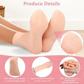 Calcetines hidratantes de silicona para pies secos y agrietados, 2 pares, tamaño XL, calcetines de talón antideslizantes para mujeres y hombres, pedic