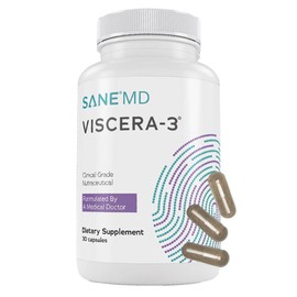 SANE MD - Viscera 3 Postbiotics with Tributyrin - Sodium Butyrate Supplement for Gas and Bloating Relief - Gut Health - IBS & Leaky Gut Butyric Acid Supplement - NSF Certified - 30 Capsules