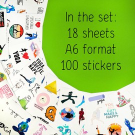 100Pcs Yoga Stickers and Decals for Laptop and Water Bottles - Yoga Gifts for Women, Yoga Instructor, Yoga Lover, Mom, Yoga Accessories