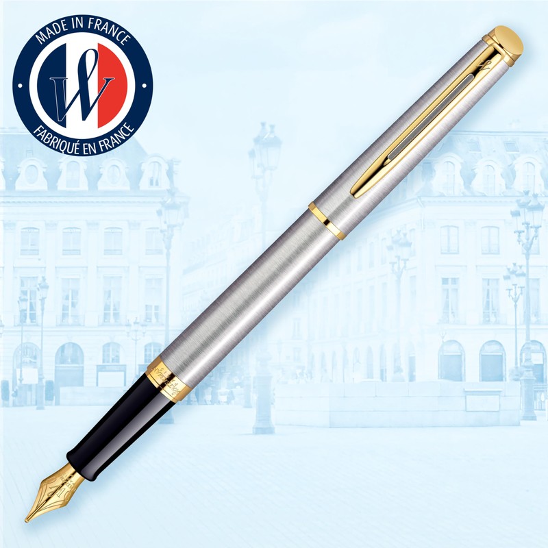 Waterman Hémisphère Fountain Pen | Stainless Steel with 23k Gold