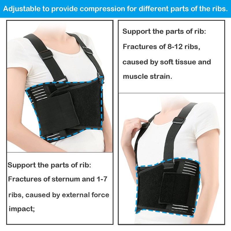 Rib Brace Chest Binder Belt for Men and Women, Breathable