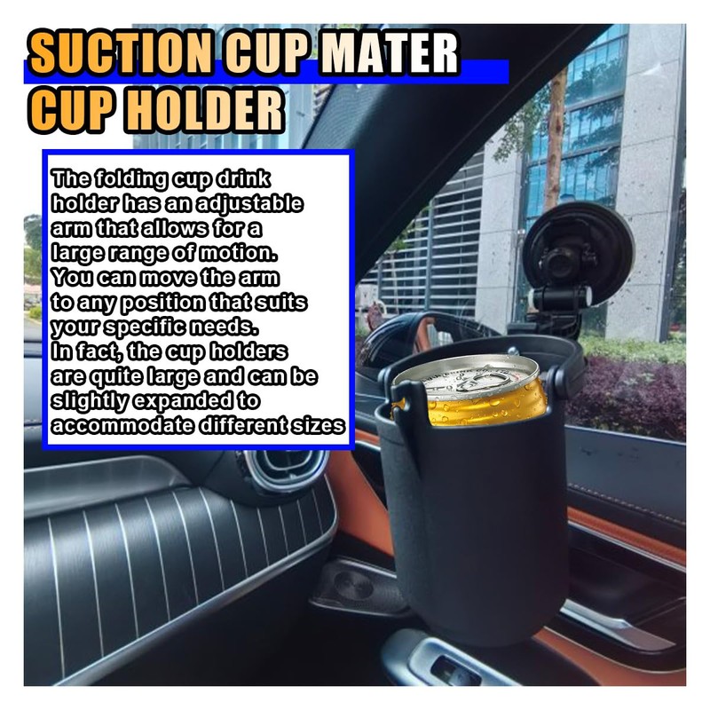 Recessed Folding Cup Drink Holder, Car Console Cup Holder with