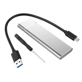 M.2 SATA & NVME SSD Enclosure USB 3.2 M2 Converter Adapter Caddy 10Gbps Aluminium for M.2 B&M-Key/M-Key 2230/2242/2260/2280 SSDs (Supports Only SATA SSD, Silver)
