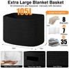 ICERZCZ Large Black Blanket Basket, Storage Baskets for Blankets, Woven