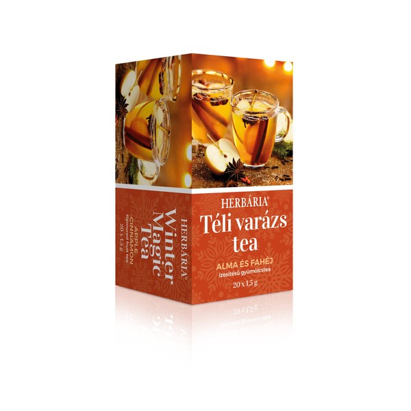 Herbaria Apple and Cinnamon 100% Natural Fruit and Herbal Flavoured Seasonal Tea with Hibiscus Flower, Rosehip and Cardamom