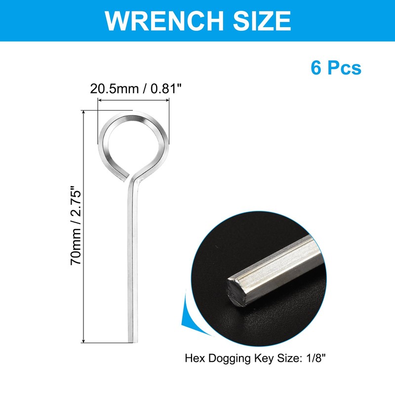 PATIKIL 1/8" Standard Hex Dogging Key, 6 Pack Solid Steel
