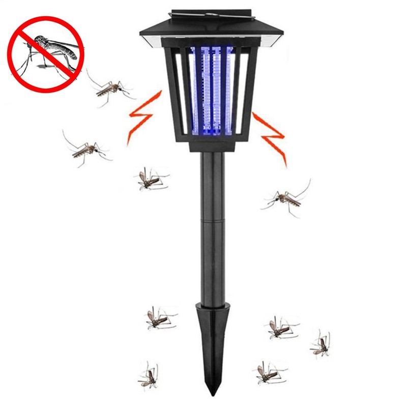 Solar Power LED Mosquito Killer Lamp Outdoor Garden Yard Lawn